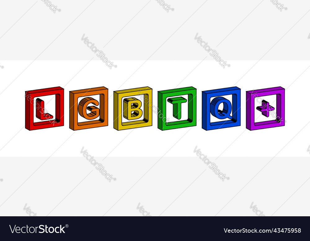 Lgbtq block letter word