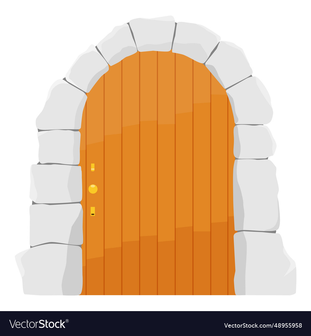 Medieval wooden door gate Royalty Free Vector Image