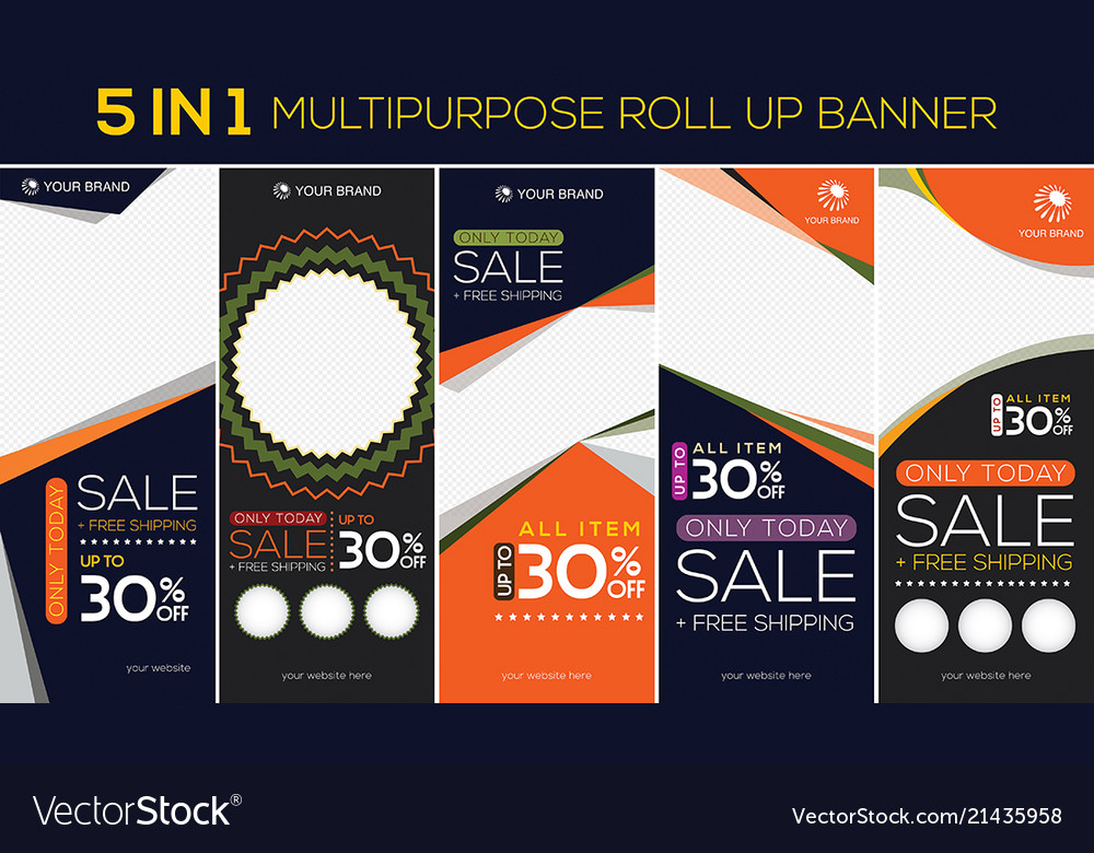 Multipurpose roll up banner vector image Multipurpose roll up banner
