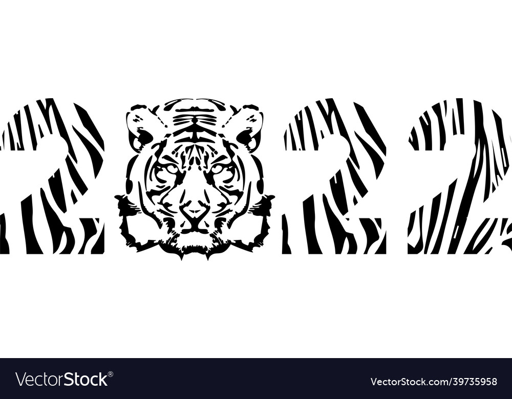 Numbers with tiger stripe pattern happy