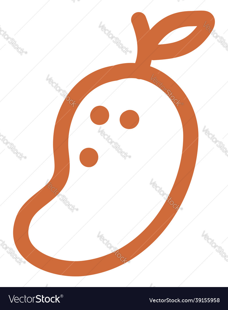 Orange mango icon on white background