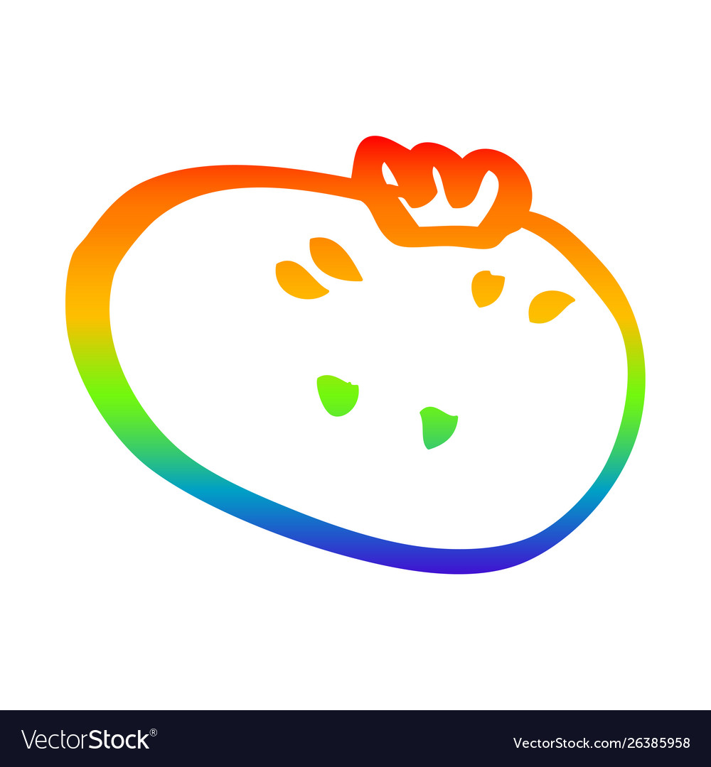 Rainbow gradient line drawing cartoon tomato Vector Image Rainbow gradient line drawing cartoon tomato Vector Image