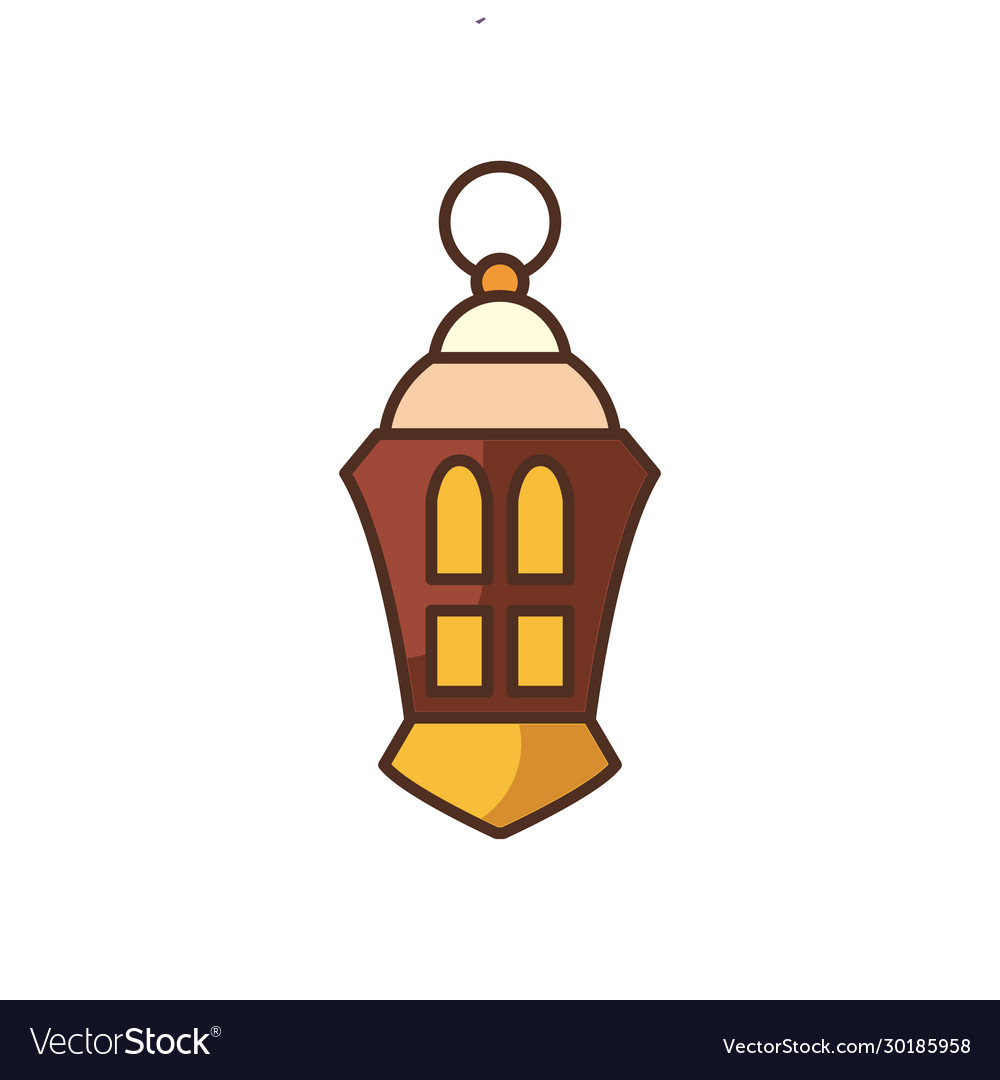 Ramadan lantern fill style icon design