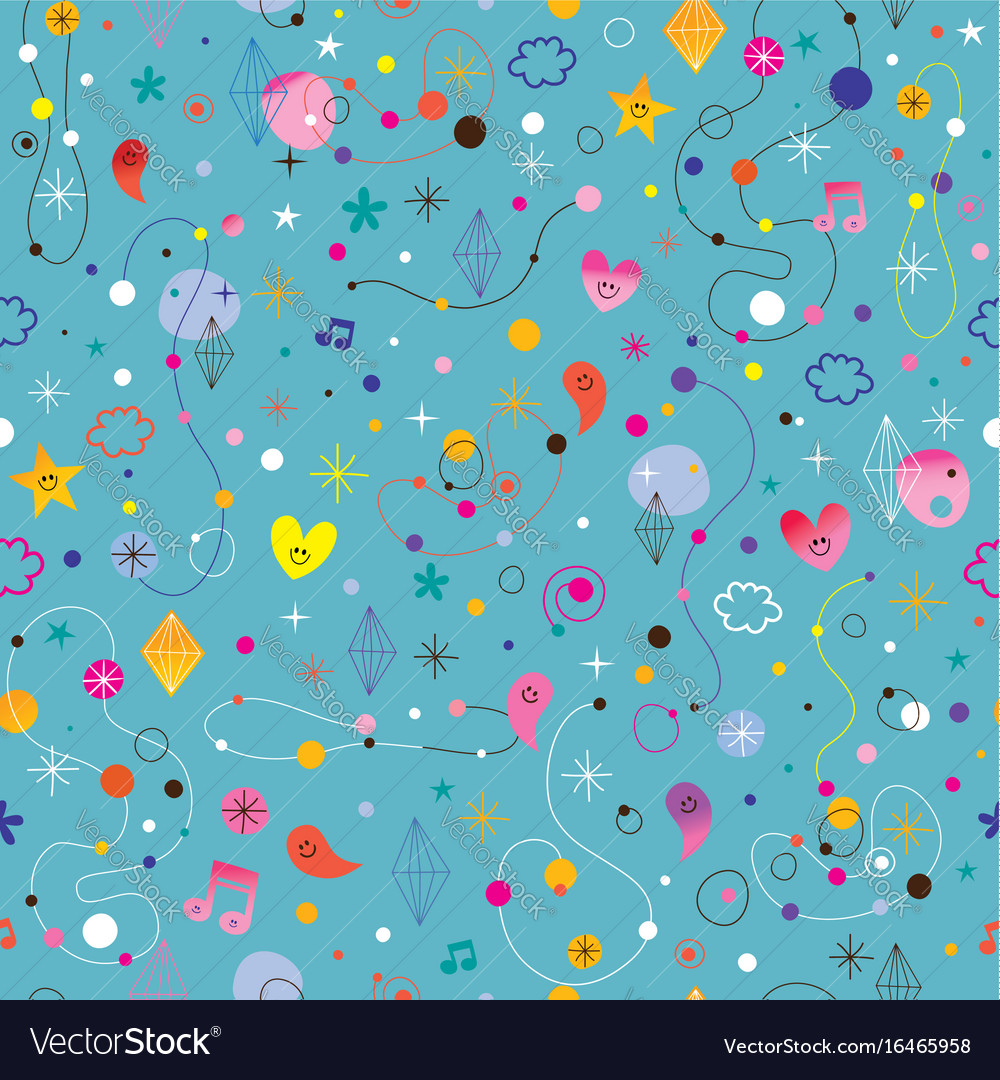 Retro Dots & Stars Pattern