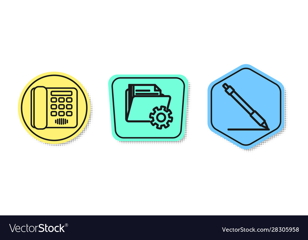 Set line telephone folder settings with gears