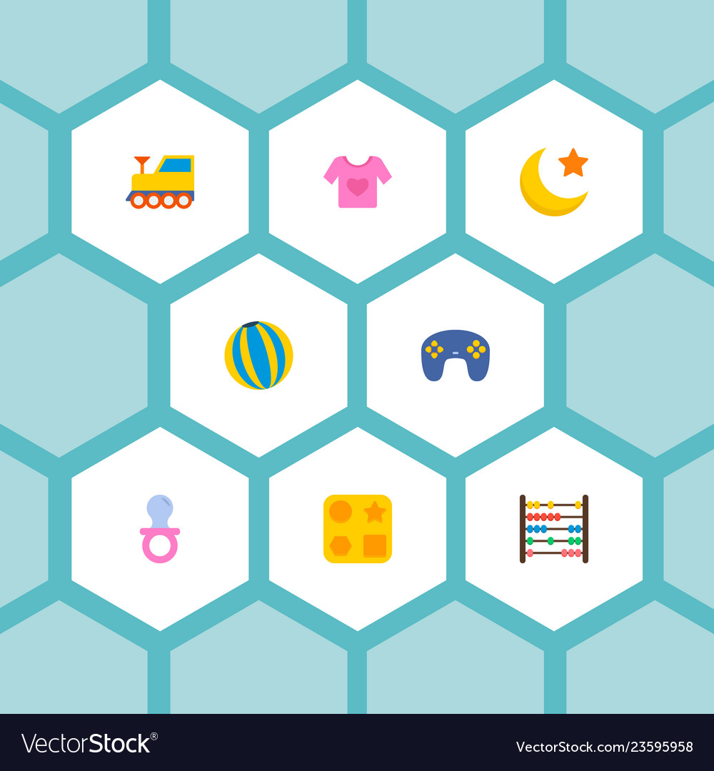 Set of infant icons flat style symbols with nip vector image Set of infant icons flat style symbols with nip