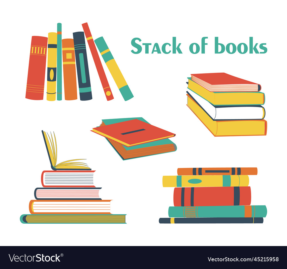 Set of stack books reading education