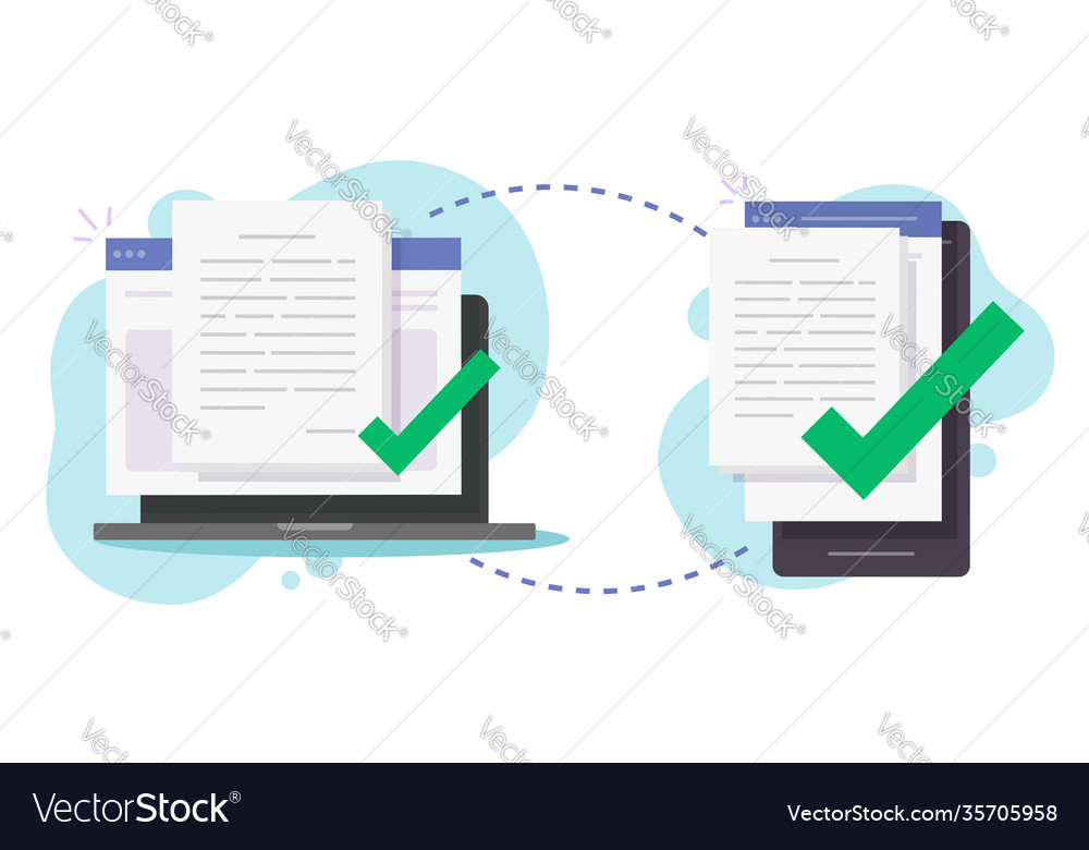 Share files wirelessly between computer pc vector image Share files wirelessly between computer pc