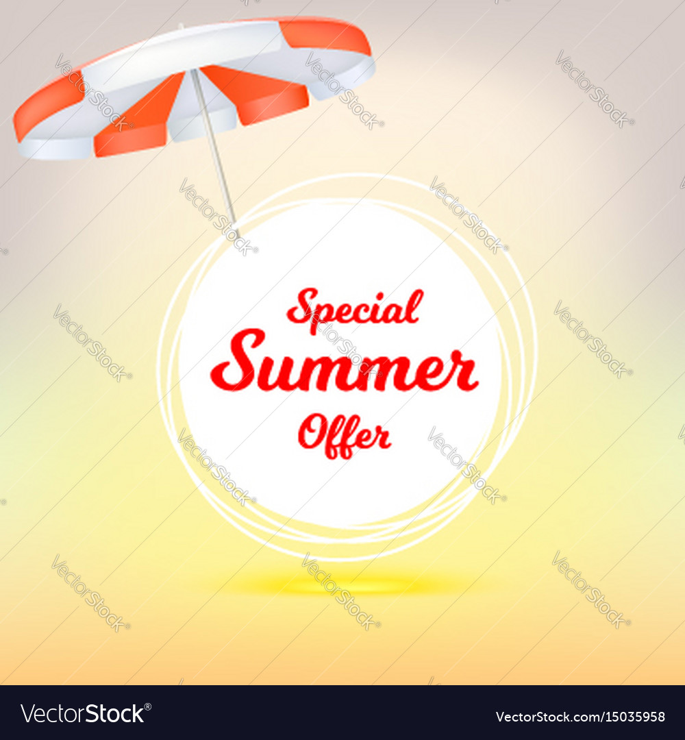 Special Summer Offer Ad Summer Banner With Sun Vector Image