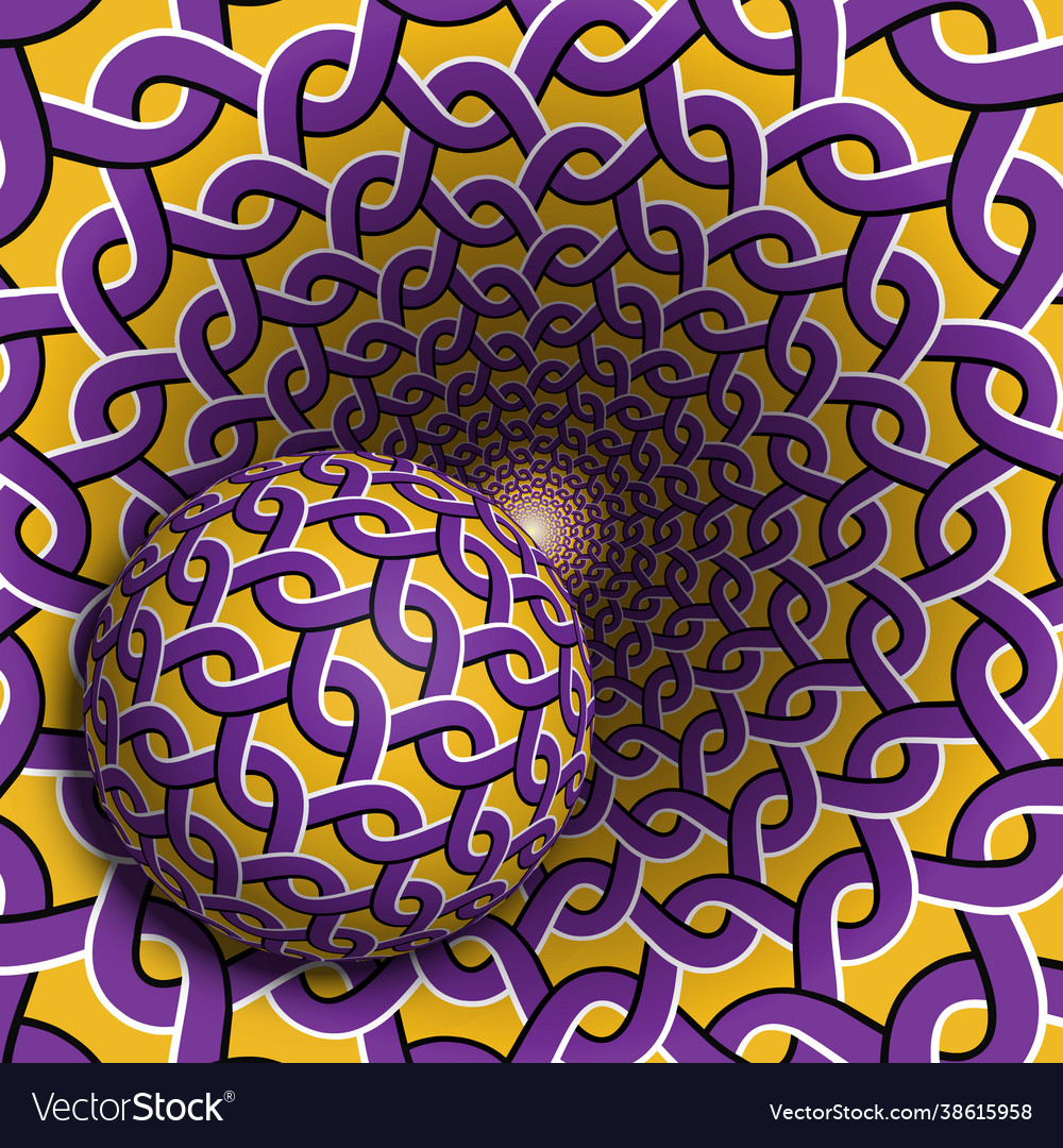 Sphere moves in a hole with interlacement pattern vector image Sphere moves in a hole with interlacement pattern