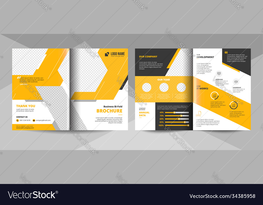 Yellow Business Brochure Template Corporate Vector Image