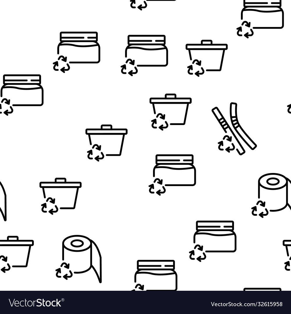 Zero waste reusable seamless pattern vector image Zero waste reusable seamless pattern