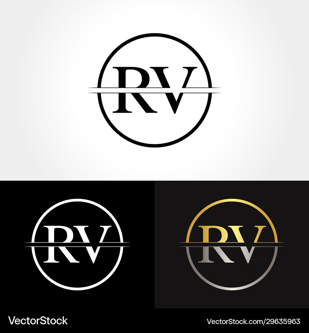 Abstract letter rv logo design template creative Vector Image