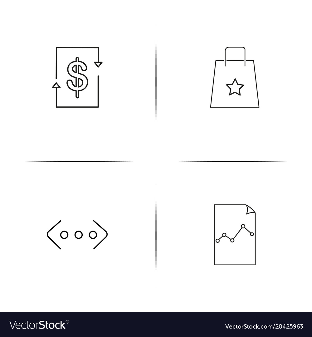 Business simple linear icon setsimple outline
