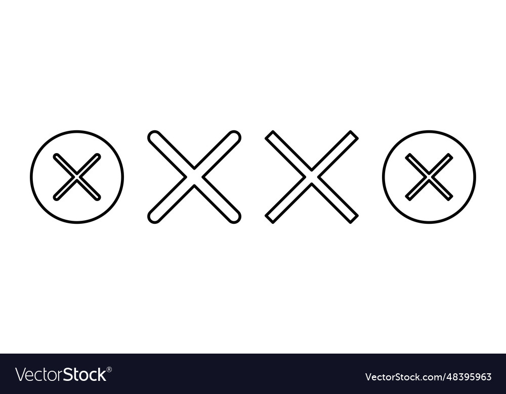 Close icon delete remove cancel exit symbol vector image Close icon delete remove cancel exit symbol
