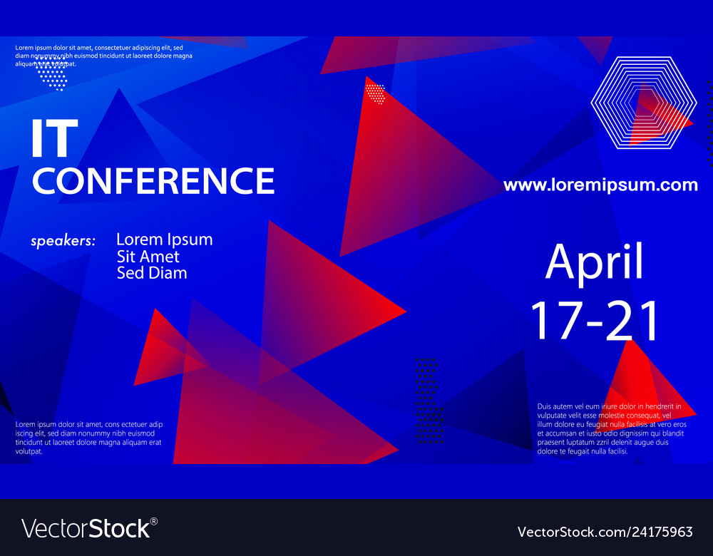 Conference announcement design template vector image Conference announcement design template