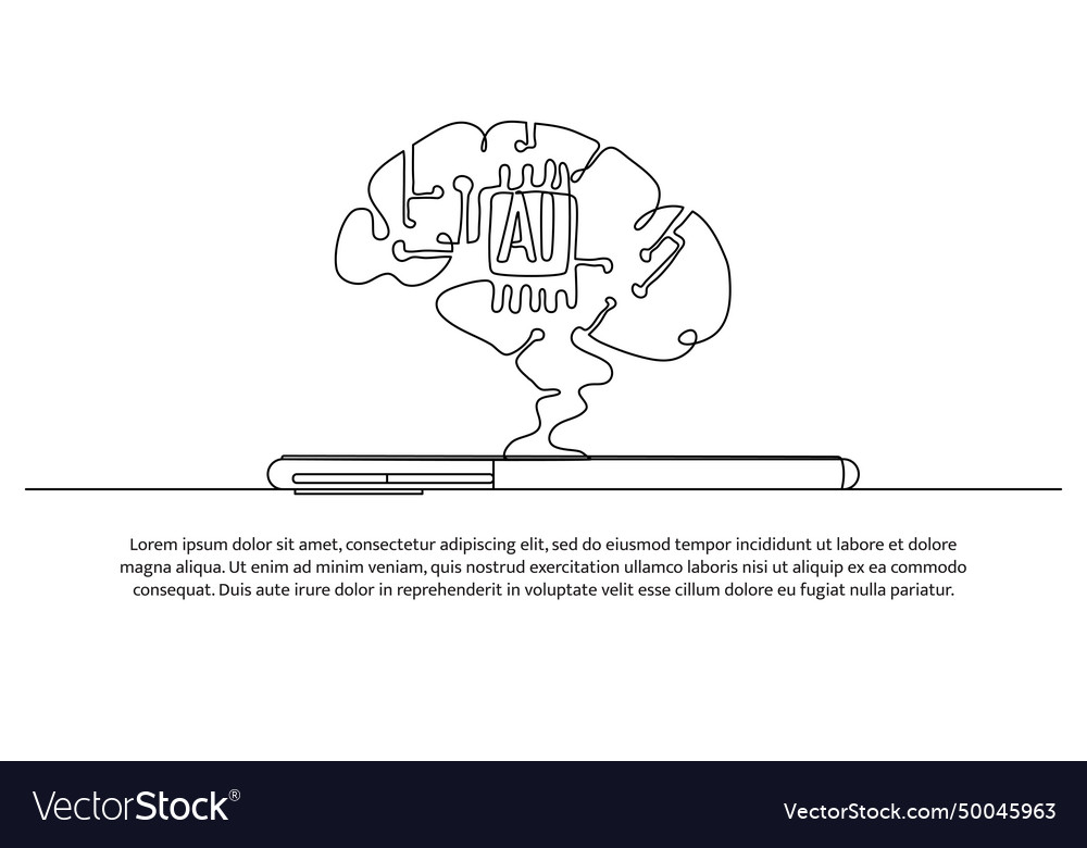 Continuous line design of computer circuit board Vector Image Continuous line design of computer circuit board