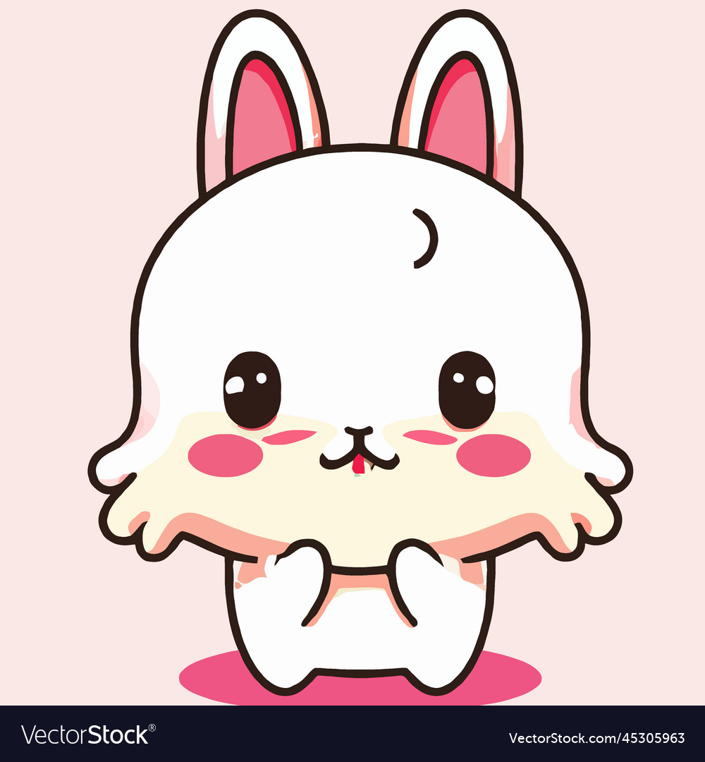 Cute rabbit kawaii chibi drawing style Royalty Free Vector