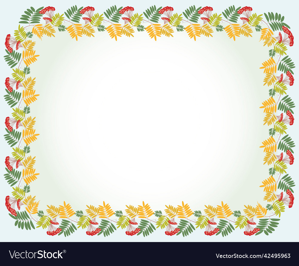 Decorative card with border from rowan branches