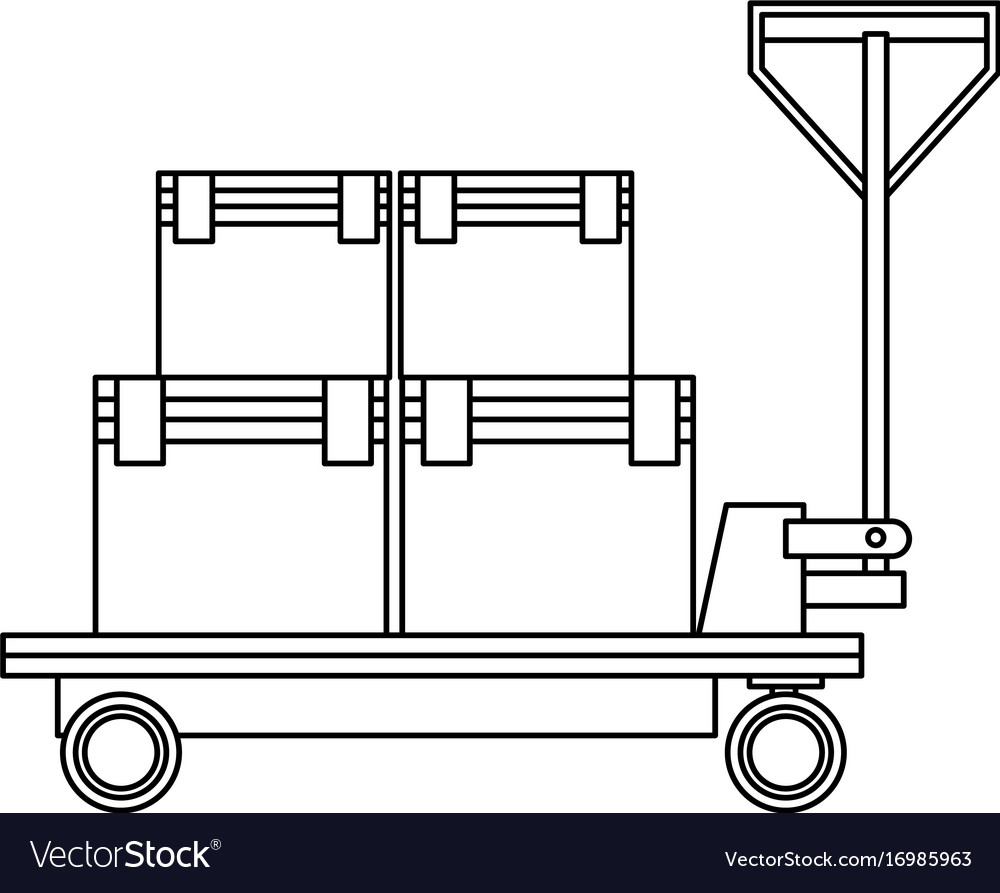 Delivery cart boxes cargo logistic icon