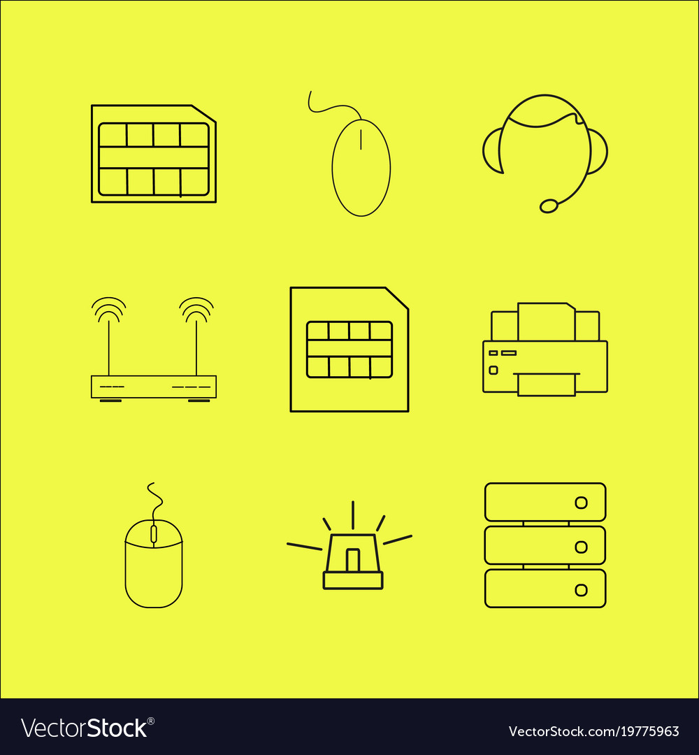 Devices linear icon set simple outline icons