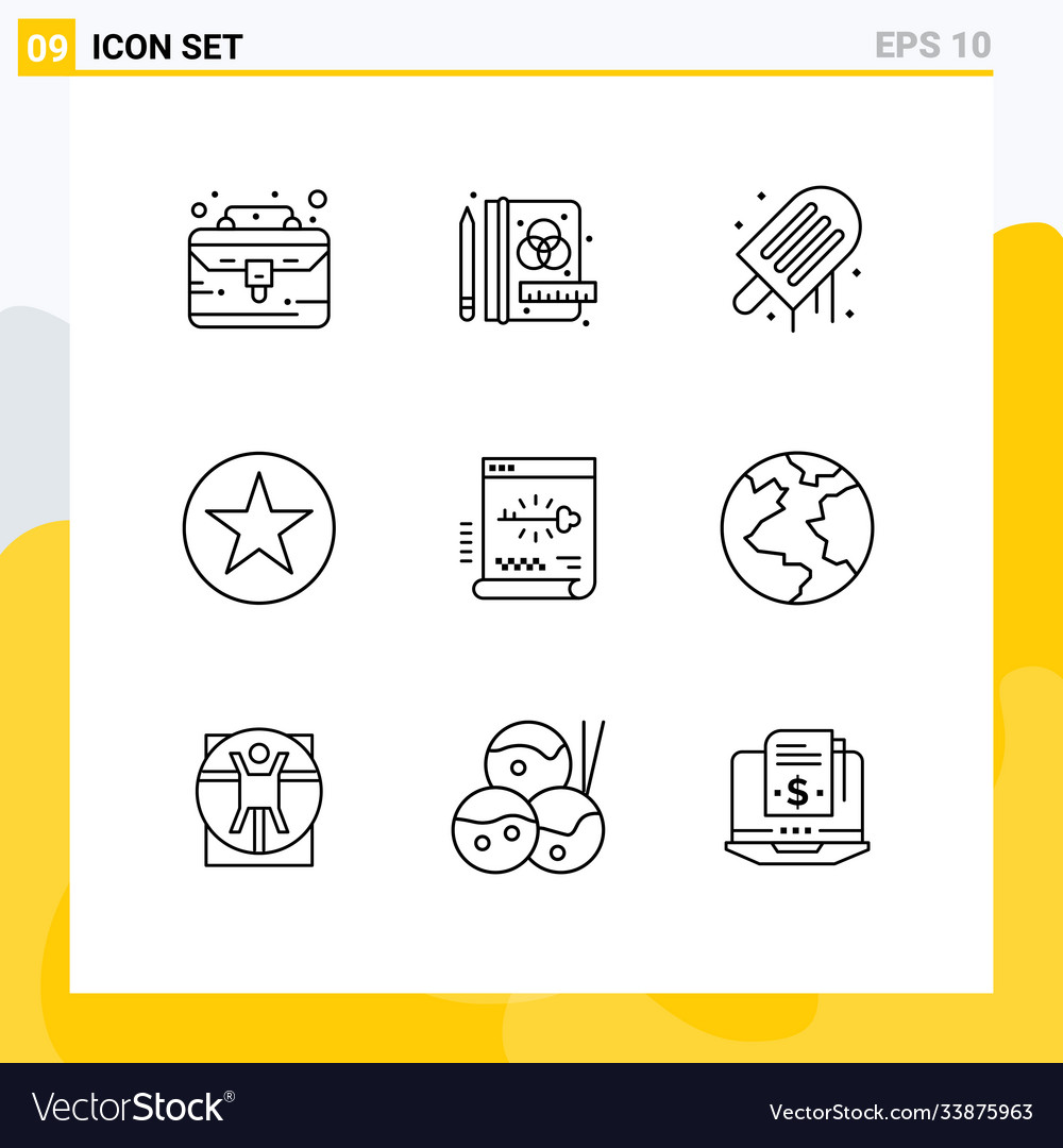 Editable line pack 9 simple outlines secure