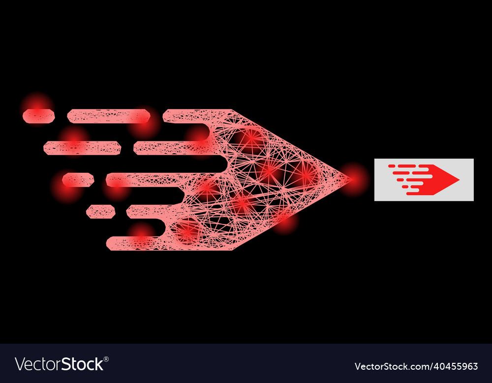 Glossy irregular mesh movement right with glare vector image Glossy irregular mesh movement right with glare