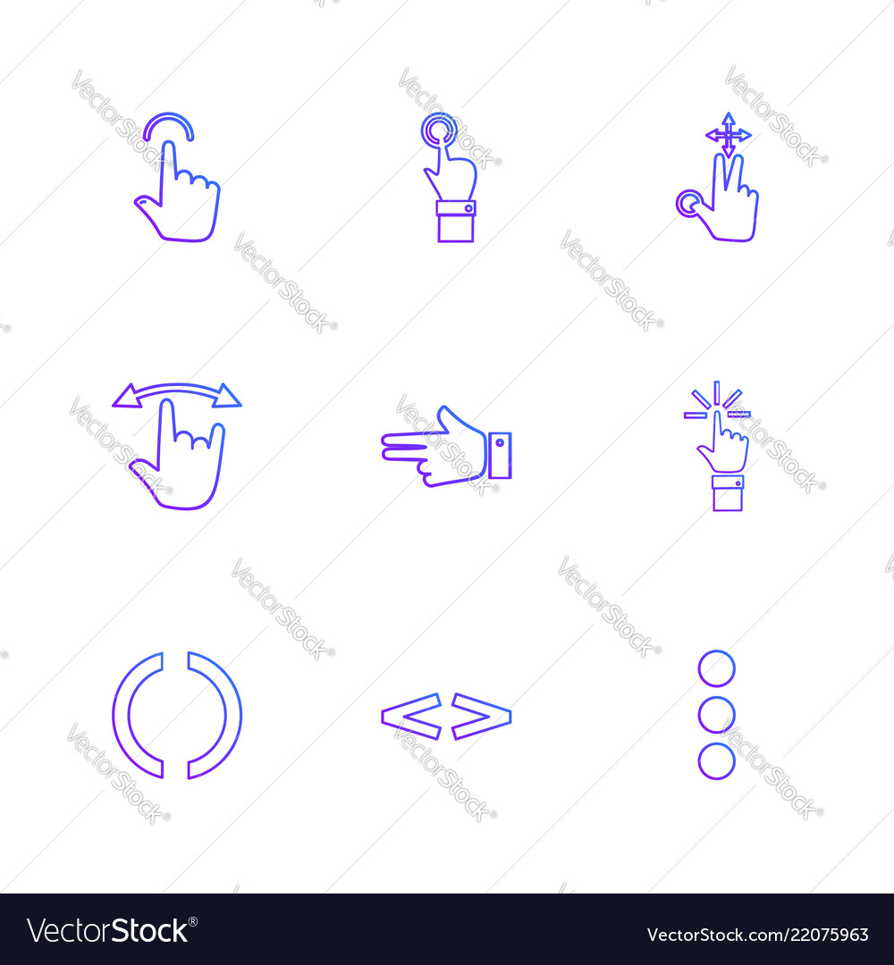 Hands pointer arrows directions eps icons set