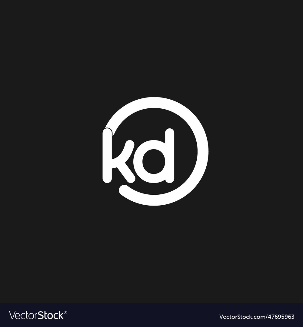 Initials kd logo monogram with simple circles