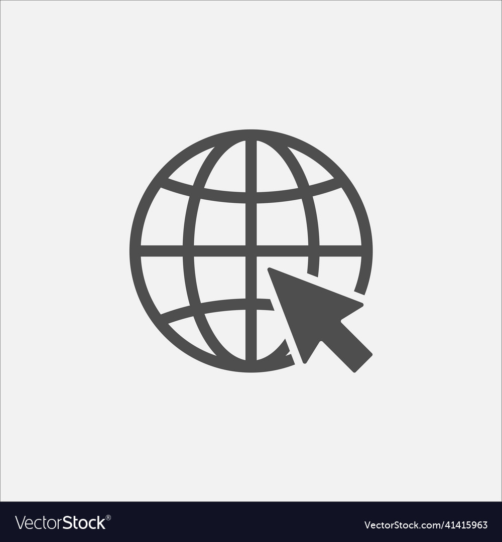 Internet Globusverbindung mit Klicksymbol vector image Internet Globusverbindung mit Klicksymbol