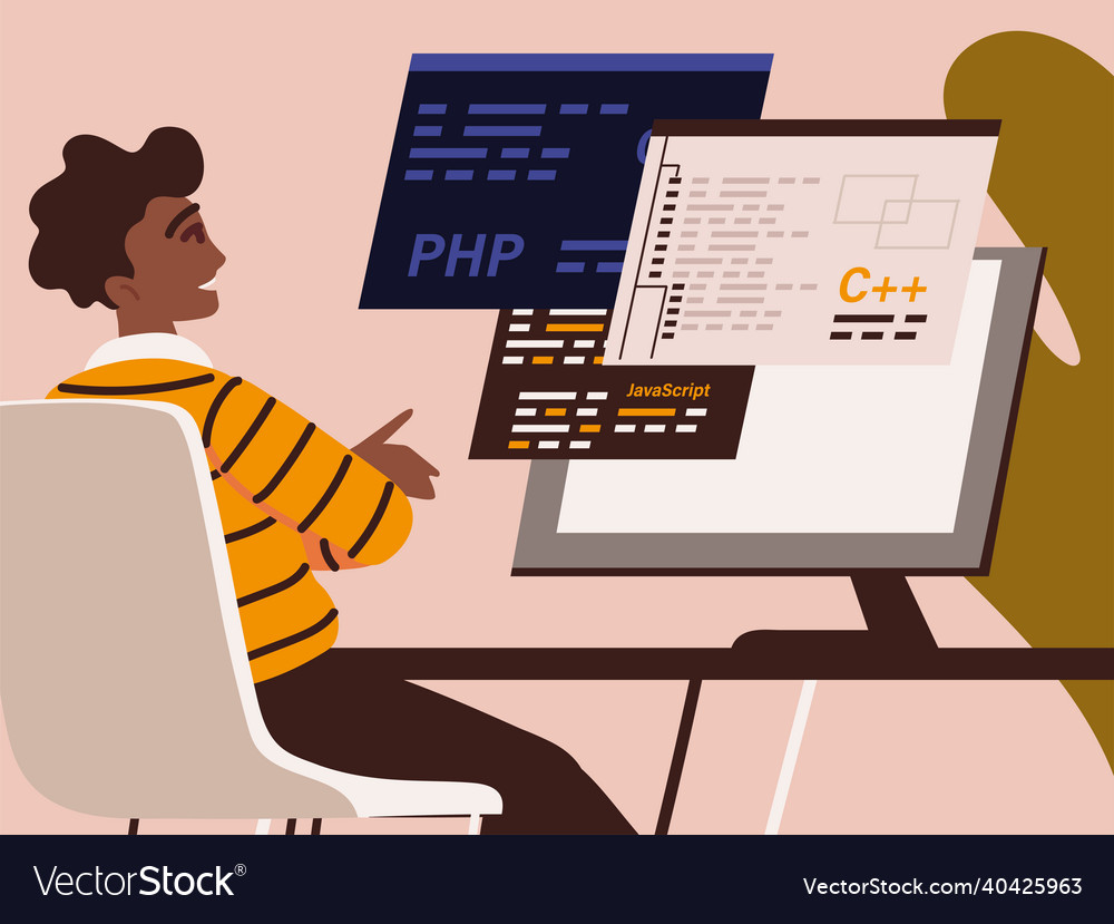 Man programming website software