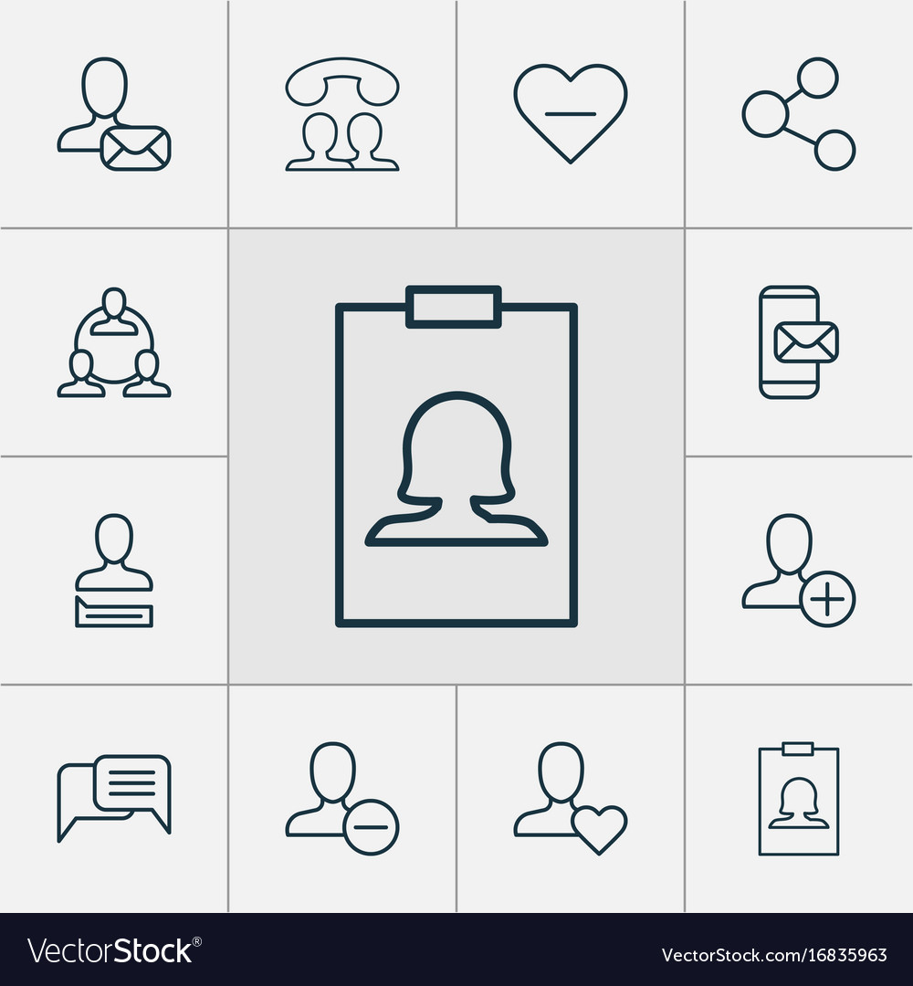 Network icons set collection of communication