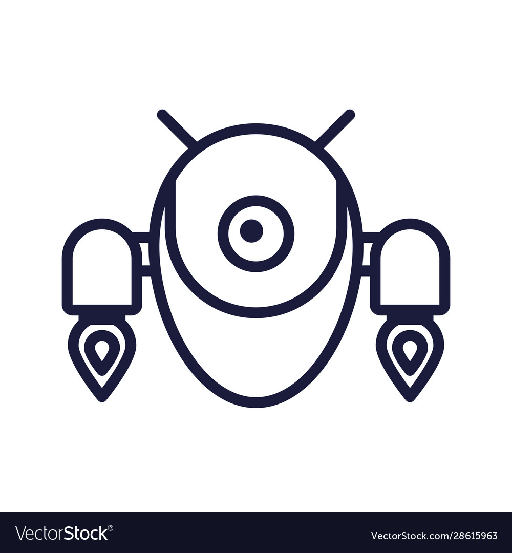 Robot floating cyborg isolated icon Vector Image Robot floating cyborg isolated icon