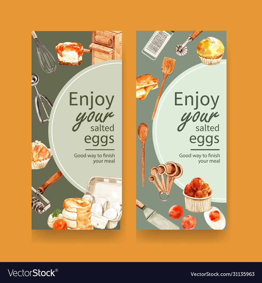 Salted egg flyer design with measuring spoon