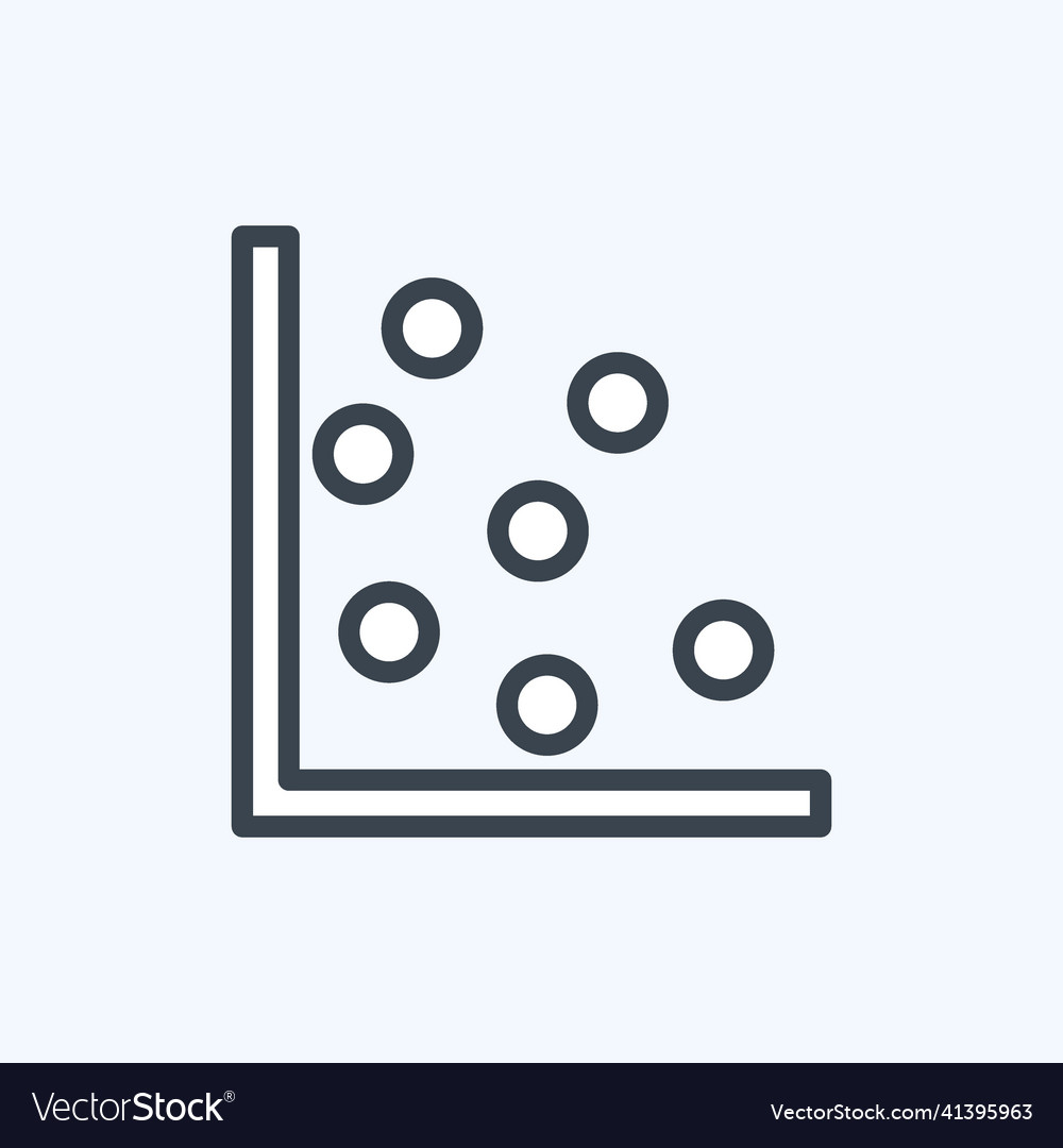Scatter plot ii icon in trendy line style vector image Scatter plot ii icon in trendy line style