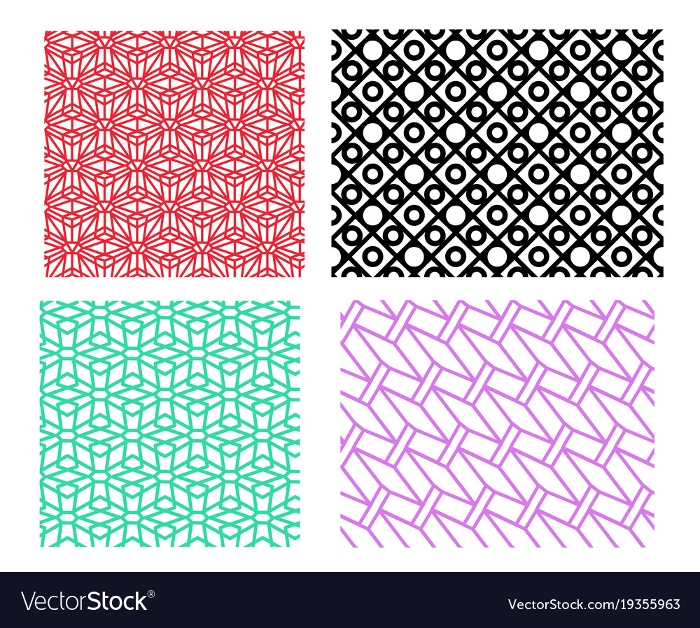 Set of geometric pattern in linear style