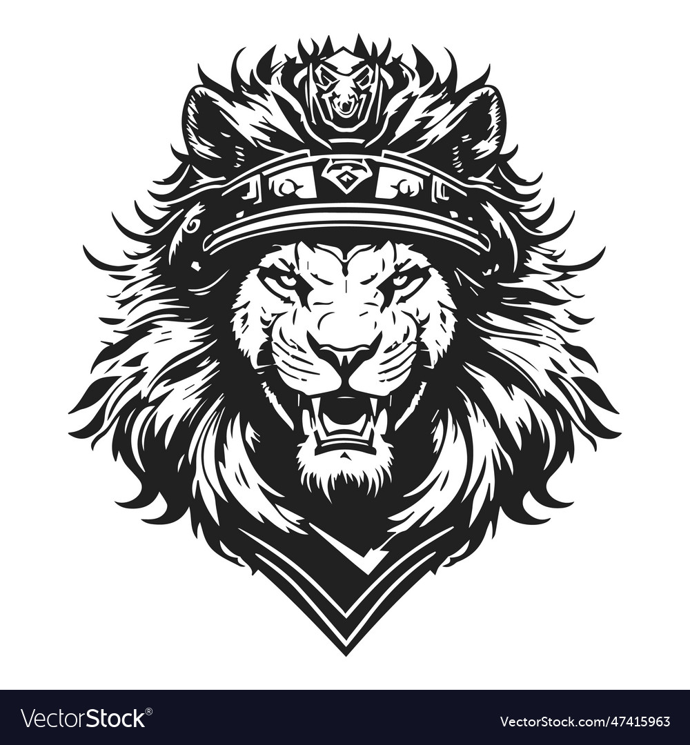 Symbol of a dashing lion king Royalty Free Vector Image