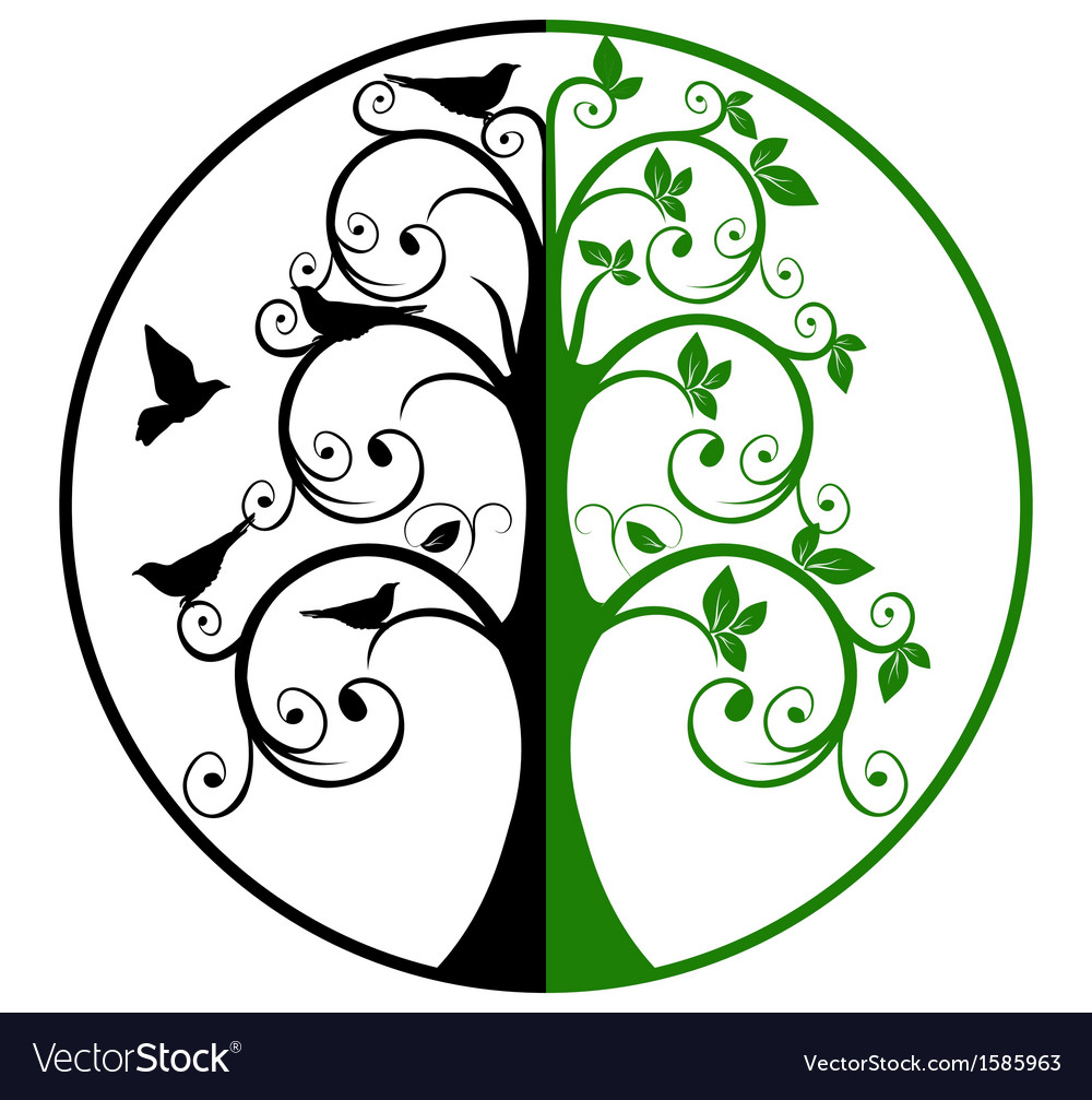 Tree life and death Royalty Free Vector Image VectorStock