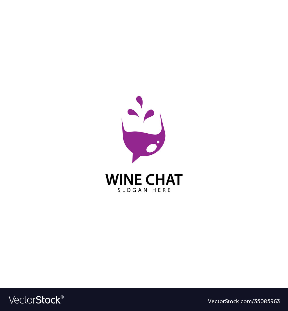 Wine chat logo design icon