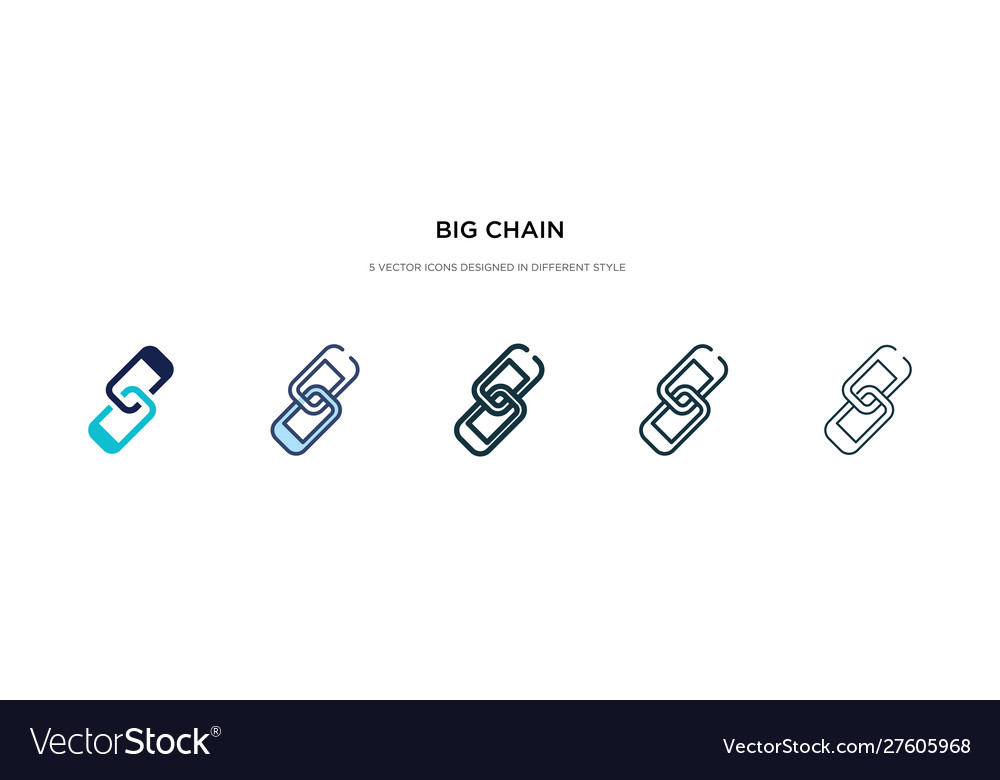 Big chain icon in different style two colored