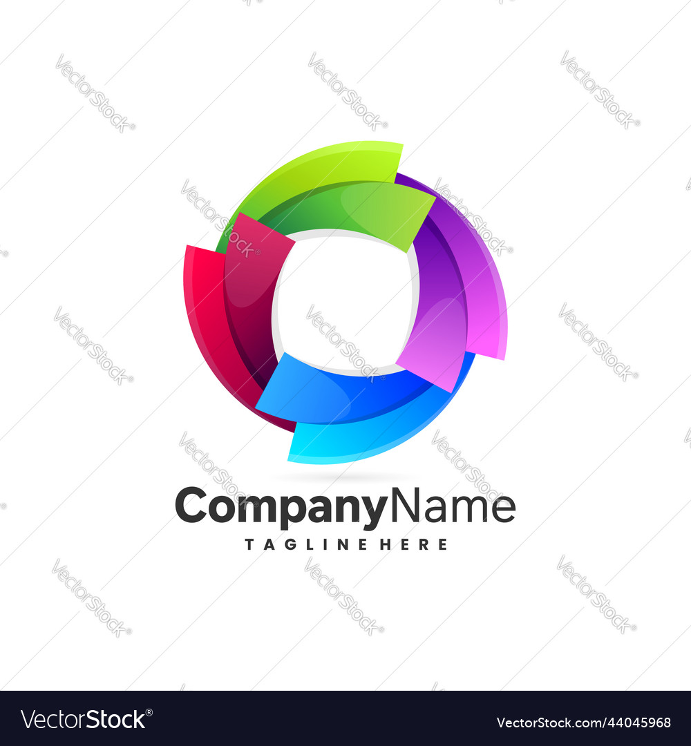 Colorful circle paper logo icon