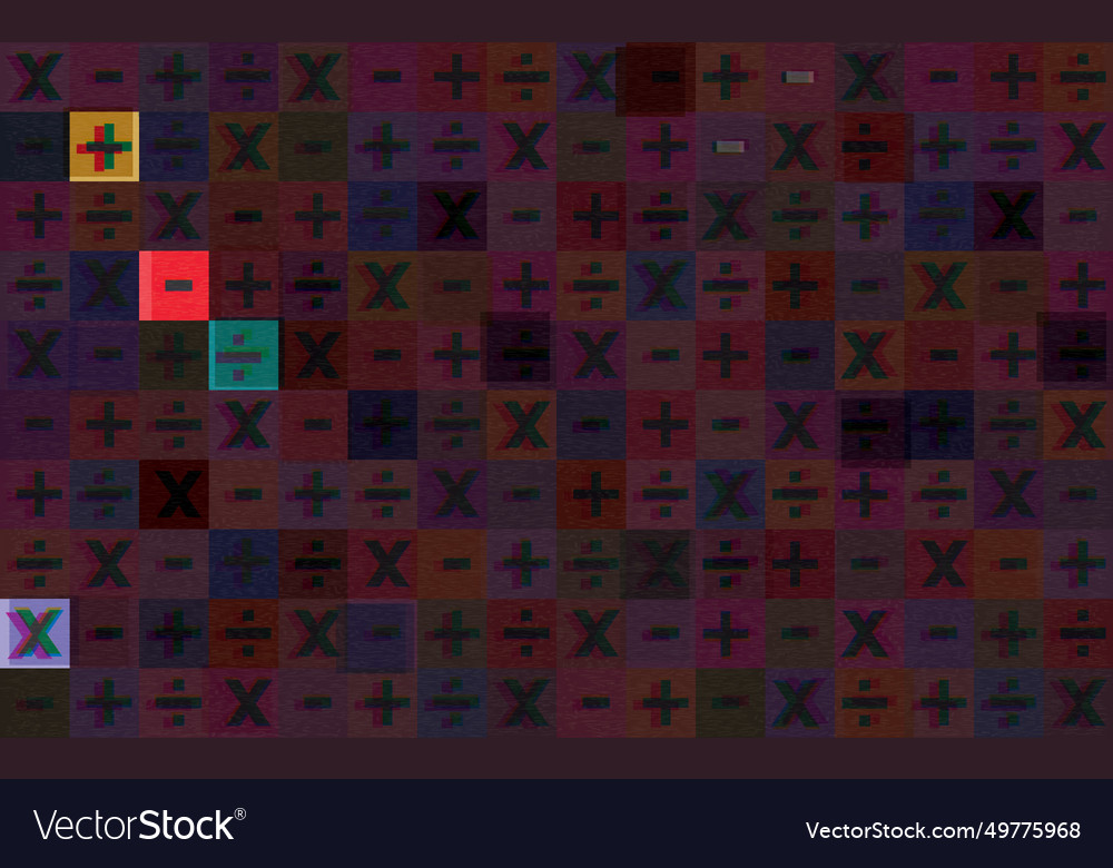 Colorful divide plus minus and multiply sign Vector Image