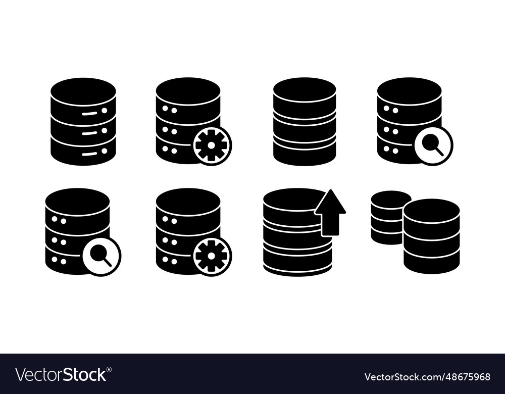 Database icon server storage vector image Database icon server storage