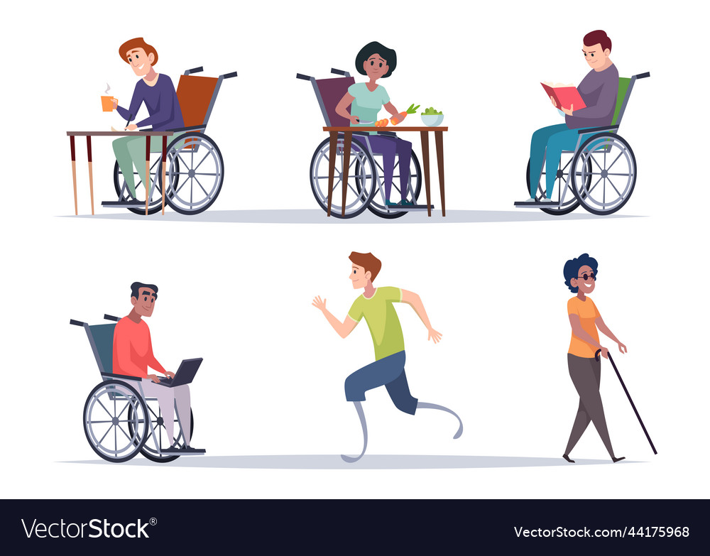 Diverse persons daily routine of people Royalty Free Vector
