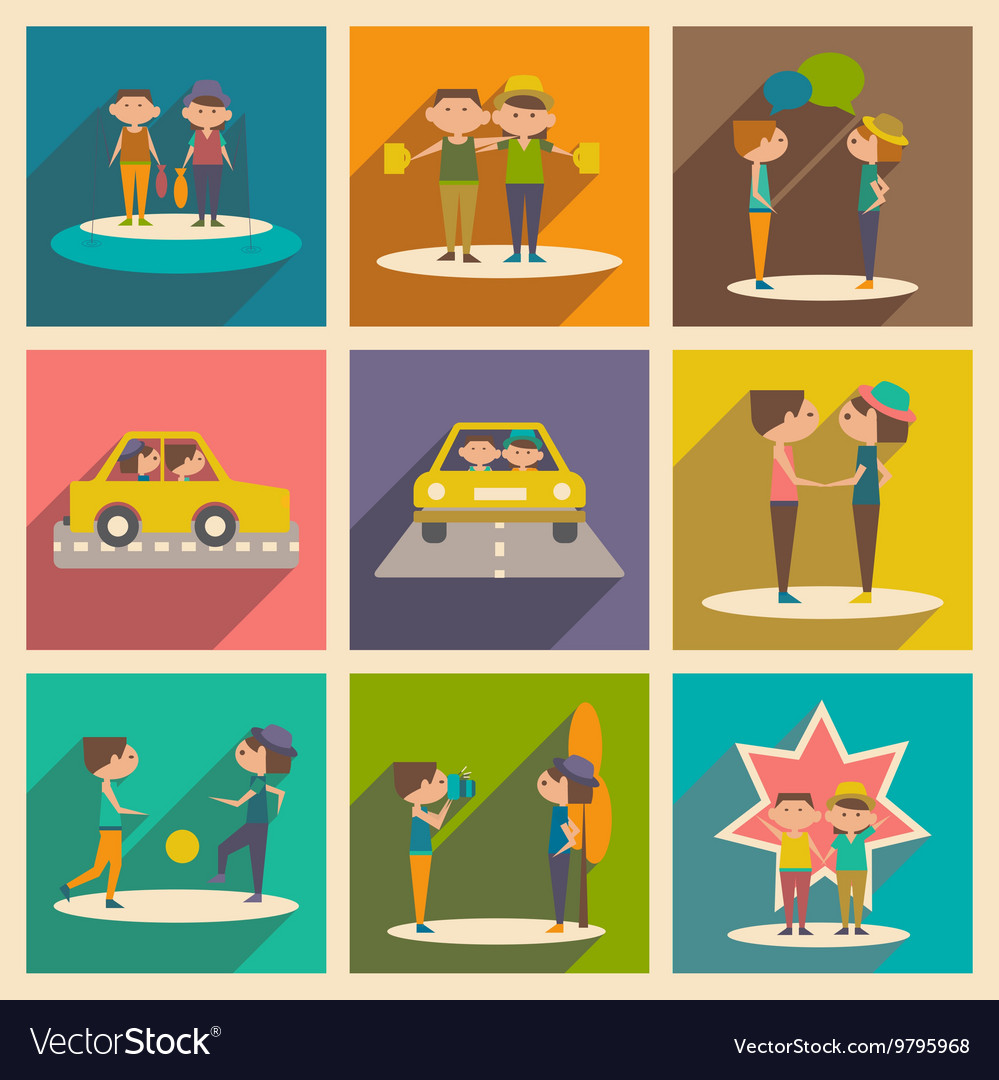 Flat with shadow concept and mobile application