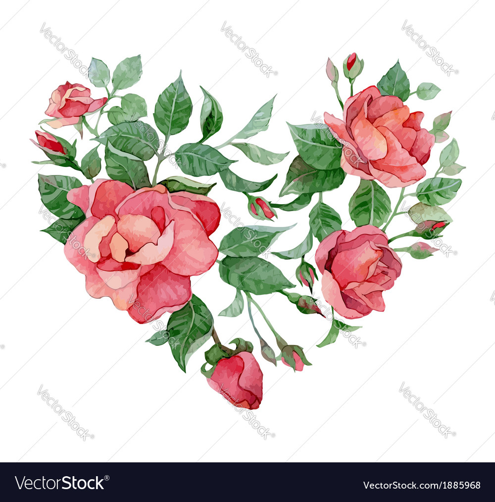 floral abstract heart of