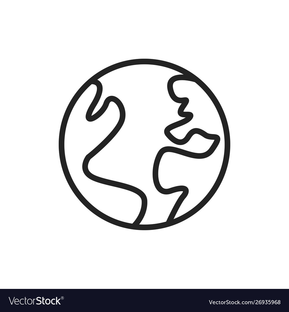 Globe and earth planet web icons in line style vector image Globe and earth planet web icons in line style