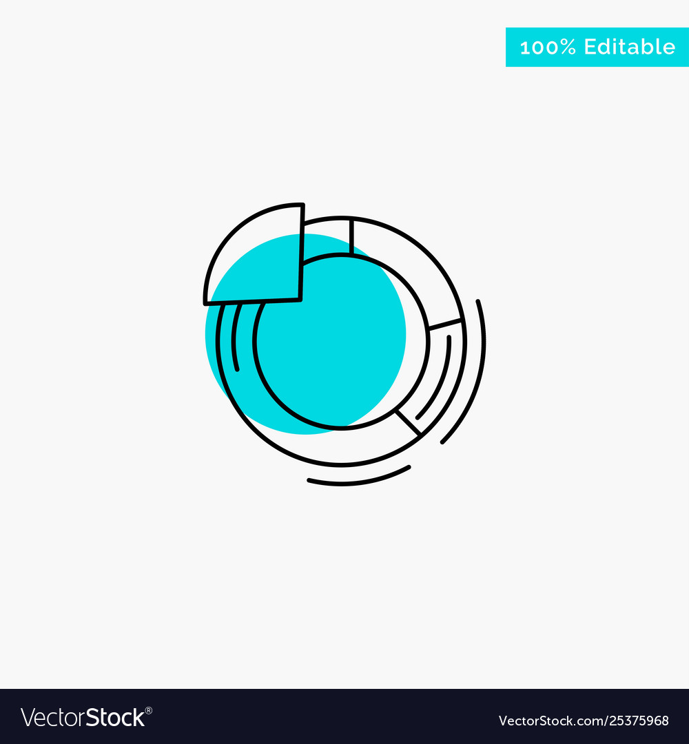 Graph circle pie chart turquoise highlight vector image Graph circle pie chart turquoise highlight
