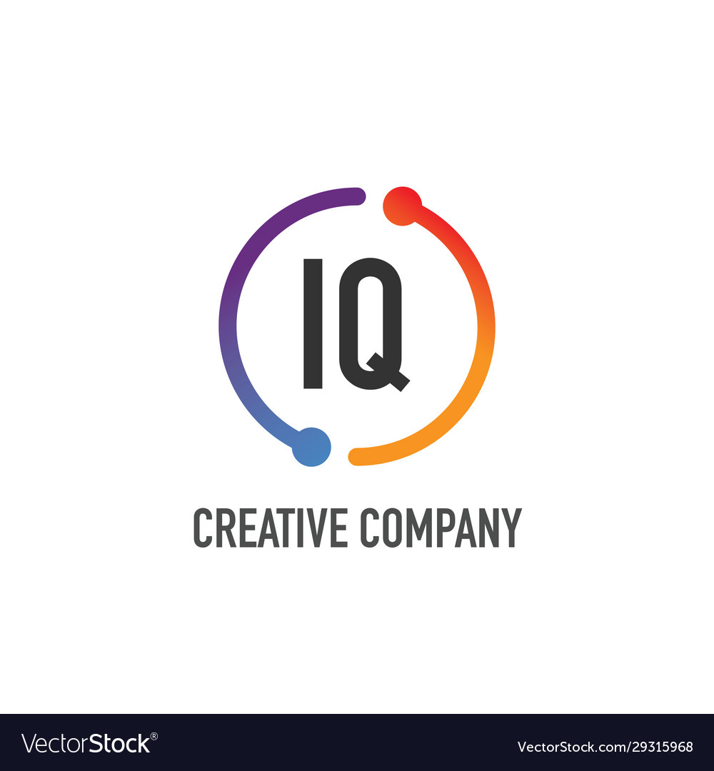 Initial letter iq creative circle logo design