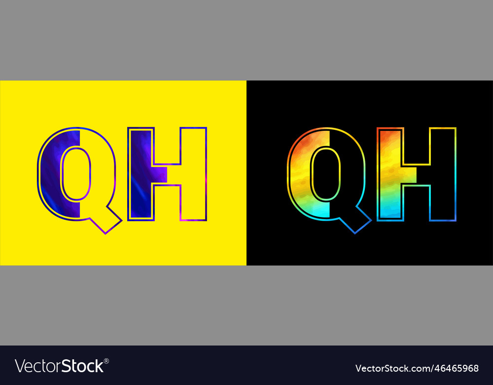 Initial letter qh logo icon design template